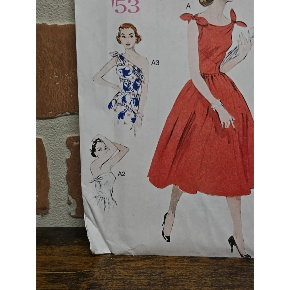 Butterick B5708 RETRO 53 Flared Dress Shoulder Ties Sewing Pattern sz 6-14